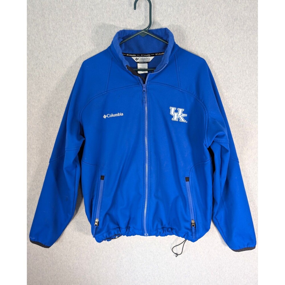 Columbia Men's L Blue Full Zip Jacket Kentucky UK Embroidered Logo Stand Collar